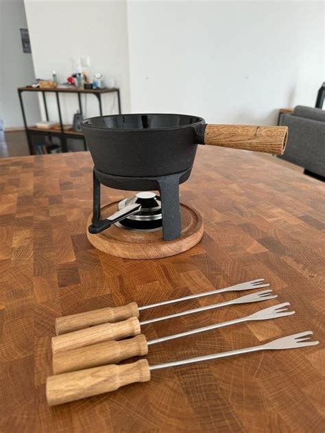 Fondue Caquelon Set Boska Pro Gusseisen Holz Kaufen Auf Ricardo