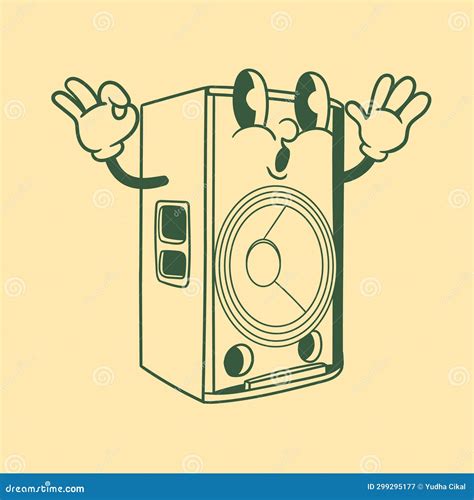 Vintage Character Design Of Loudspeaker Stock Illustration Illustration Of Icon Speaker