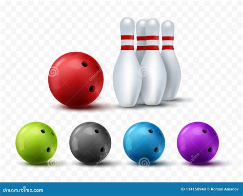 Bawling Template Vector Colorful Bowling Balls And Skittles Isolated