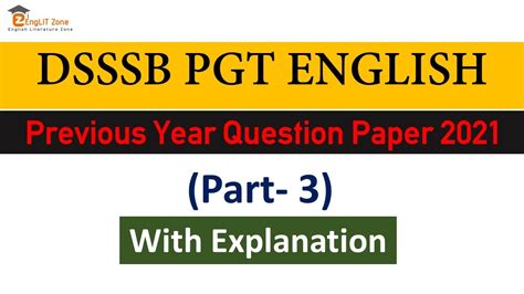 Dsssb Pgt English Pyq Dsssb Pgt English Previous Year Question