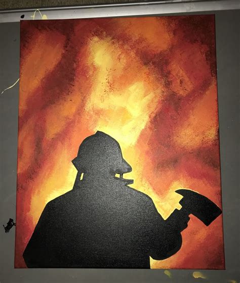 Pin by Andrea Halászová on Poziarnici | Firefighter art, Art painting ...