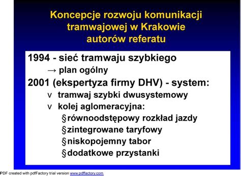 Koncepcje Rozwoju Sieci Tramwajowej W Krakowie Pdf Darmowe Pobieranie