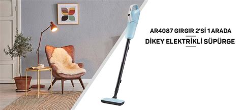 AR4087 Gırgır 2si 1 Arada Dikey Elektrikli Süpürge Mavi Arzum