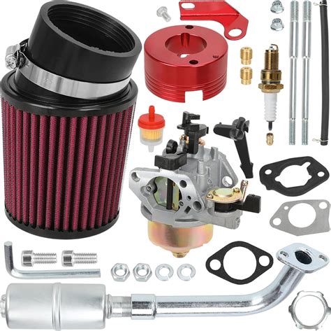 GREHUA Upgrade Carburetor Air Filter Adapter Exhaust Pipe Muffler Jet