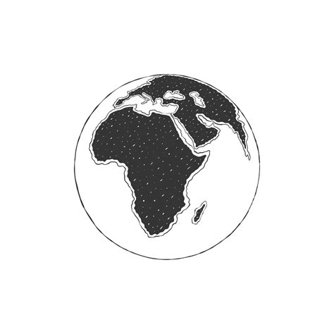 Globes Of Earth Globes Hand Drawn Icon Continent Africa Sketch