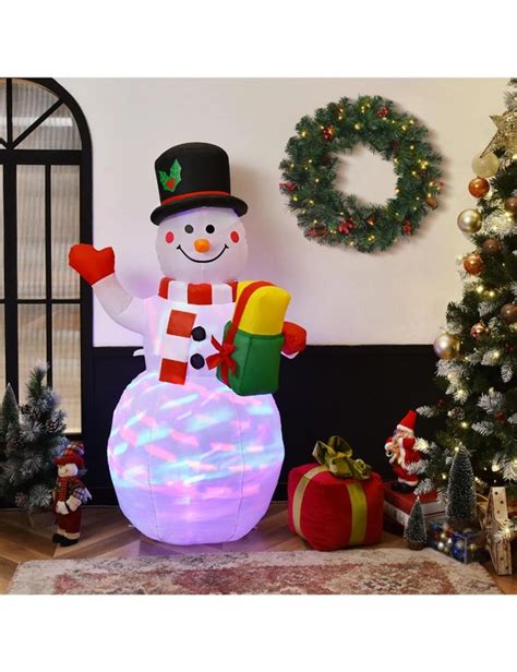 Costway 150cm Inflatable Christmas Snowman Blow Up Xmas Decor Colorful