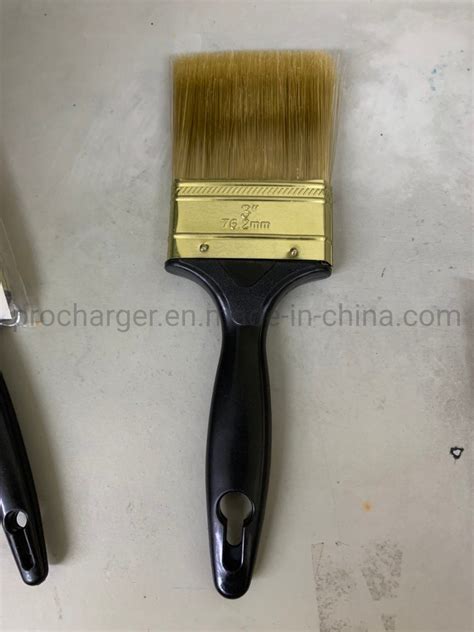 900 3 High Quality Plastic Handle Paint Brush With Gold Synthetic