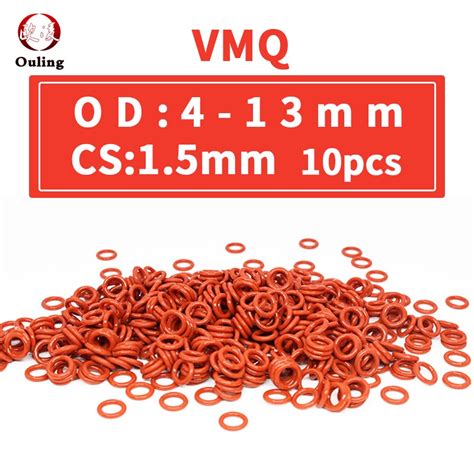 10 CÁI Lô Vòng đệm cao su silicone màu đỏ Oring CS 1 5mm Độ dày OD4 5