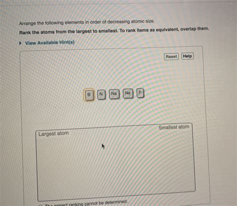 Solved Arrange The Following Elements In Order Of Decreasing