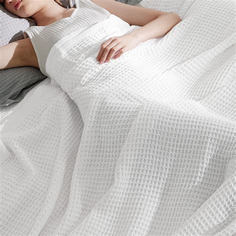 Cozy Comfort 100 Cotton Blankets Twin XL White Waffle Weave Blankets