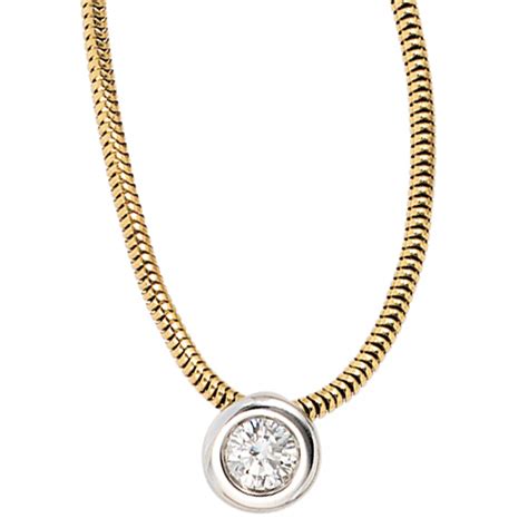 Juwelier Grützmacher Collier Kette mit Anhänger 585 Gold bicolor 1