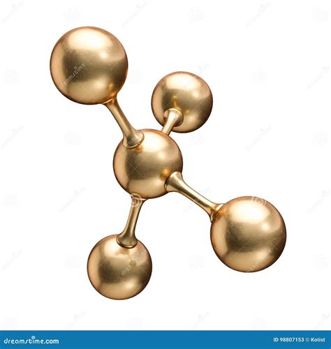 Golden Molecule Model Abstract Concept Stock Illustration