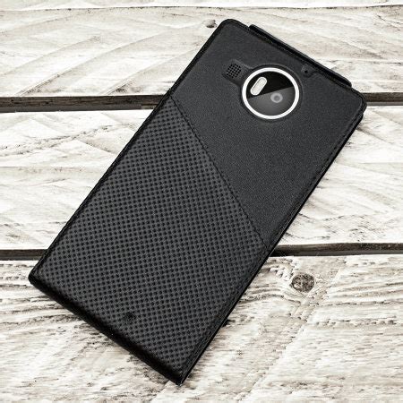 Mozo Microsoft Lumia Xl Genuine Leather Flip Cover Black