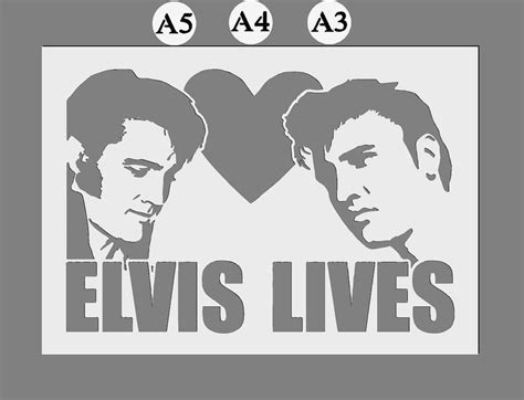 Elvis Presley Stencil Celebrity Art In A3a4a5 Sheet Sizes Etsy