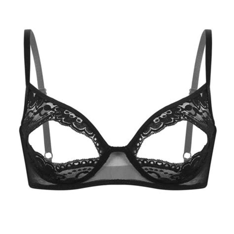 Damen Spitze Bh Brustfreier Bra Wetlook Bralette Oberteil Offene Brüste