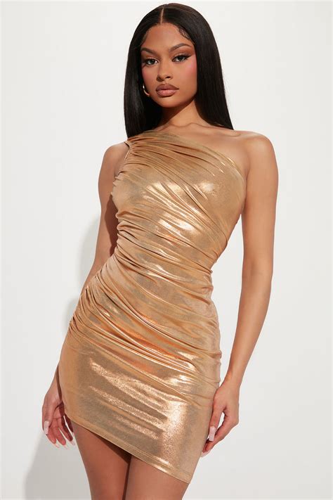 Medallion Metallic Mini Dress Gold Fashion Nova Dresses Fashion Nova