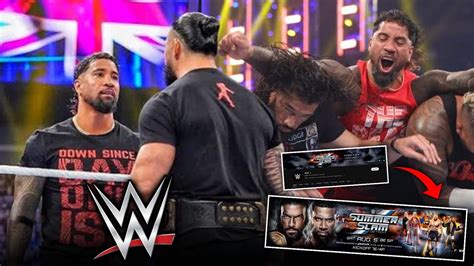 Roman Reigns Vs Jey Jey Uso 2023 Summerslam 2023 Match Card