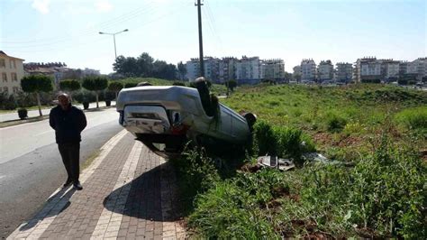 Takla atan otomobildeki 1 kişi yaralandı