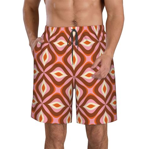 Disketp Mens Swim Trunks Hawaiian Breathable Surf Beach Swimsuits Mesh