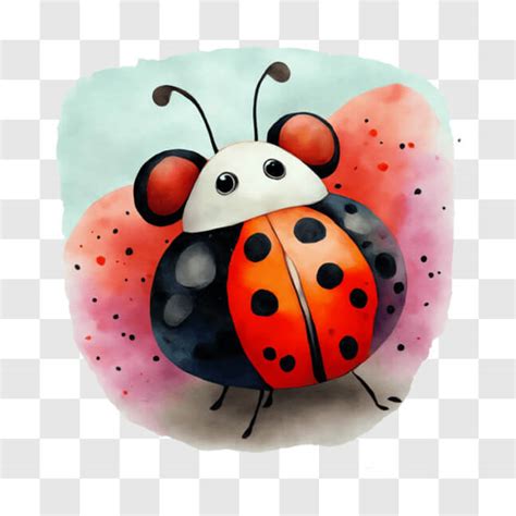 Download Cartoon Ladybug With Red And Black Spots Pngs Online