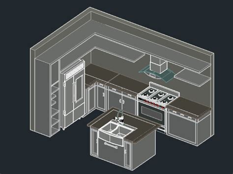 Cuisine modélisée en 3d dans autocad 863 52 KB Bibliocad