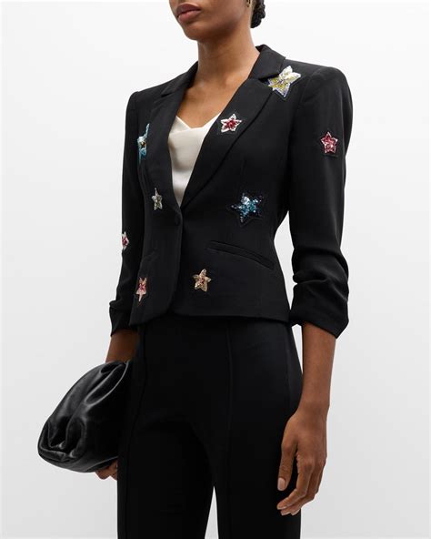 Cinq À Sept Star Le Petit Khloe Sequin Embellished Blazer in Black Lyst