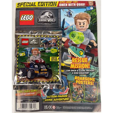 Lego Jurassic World Magazine Issue 22 With Owen Minifigure With Quad Foil Pack Set 122223 The