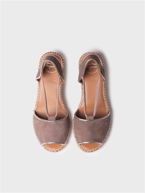 Espadrille Talon Compens Pour Femme En Daim Toni Pons