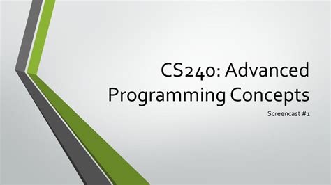 Cs240 Advanced Programming Concepts Ppt Download