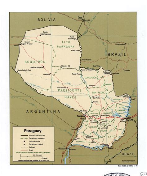 Detailed Map Of Paraguay