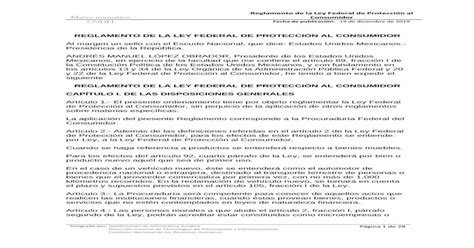 Reglamento De La Ley Federal De Protección Al Consumidor€¦ · De