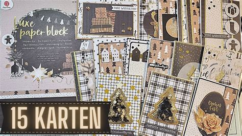 15 Karten 1 Luxe Paper Block Von Action Decotime Kartenbasteln