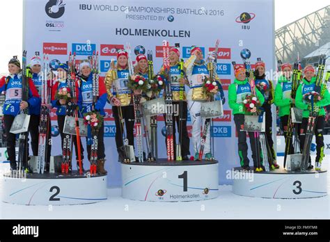 Holmenkollen Oslo Norwegen 11 März 2016 IBU Biathlon