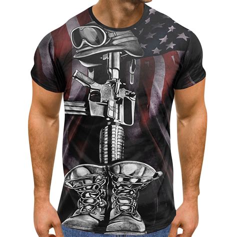 Pmuybhf Male Oversized T Shirt Men 4th Of July Mens Summer Independence Day Flag Digital 3d