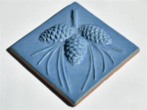 Matte Blue Pine Cone Tile Powderhounds Tiles