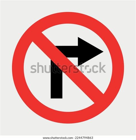 No Right Turn Road Sign Vector Stock Vector (Royalty Free) 2244794863 ...