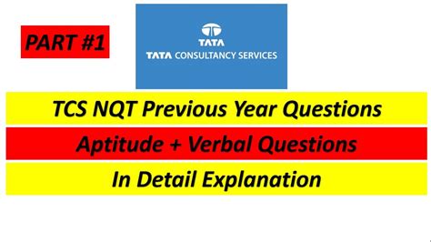 Tcs Nqt Aptitude And Verbal Questions Previous Year Questions