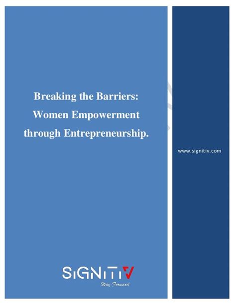 Breaking The Barriers Women Empowerment Through Entrepreneurship