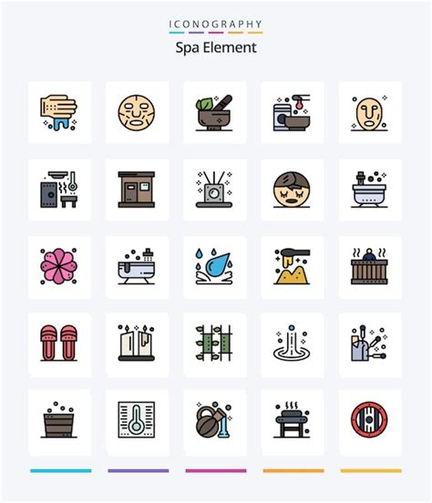 Free Vector Creative Spa Element 25 Line FIlled Icon Pack Such As