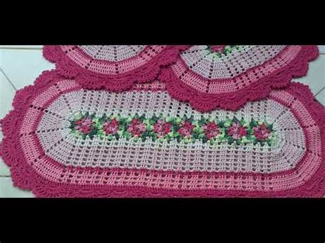 Jogo De Cozinha Oval Crochet Trabalho Artesanato 2 YouTube