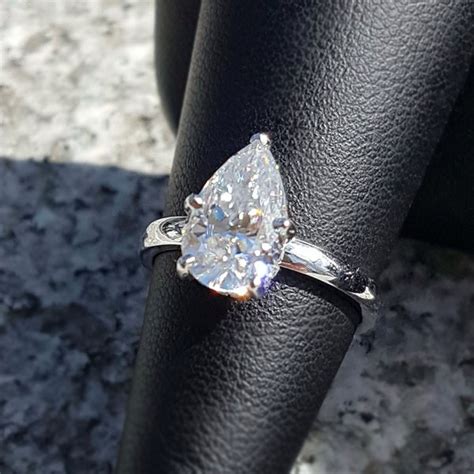 Pear Shaped Hidden Halo Engagement Ring Nbmery