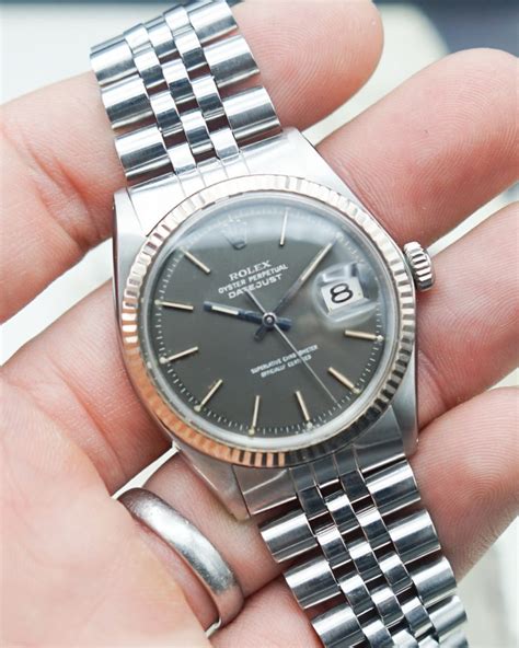 1970 Rolex Oyster Perpetual Datejust 1601 grey dial - Sabiwatches