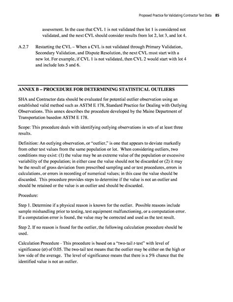 Annex B Procedure For Determining Statistical Outliers Procedures