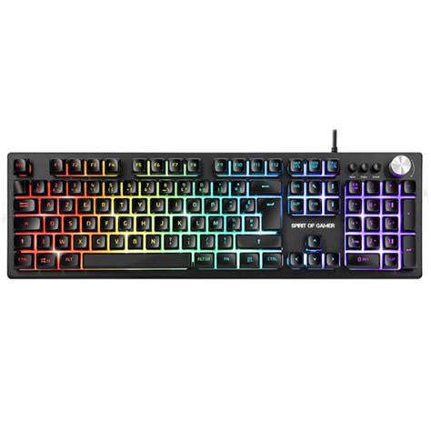 Clavier Gaming Rétroéclairé Spirit of Gamer Pro K7 Noir Spacenet