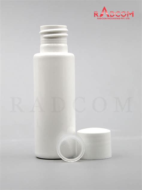 Ml Tulip Opaque White Pet Bottle With White Screw Cap With Zim Zam Plug