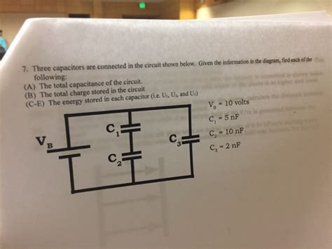 Solved Three Capacitors Are Connected In The Circuit Shown