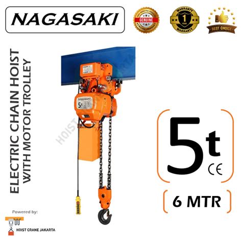 Jual Electric Chain Hoist Nagasaki Ton X Mtr With Mtr Trolley