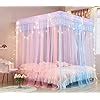 Mengersi Rainbow Canopy Bed Curtains With Lights Princess Bed Canopy