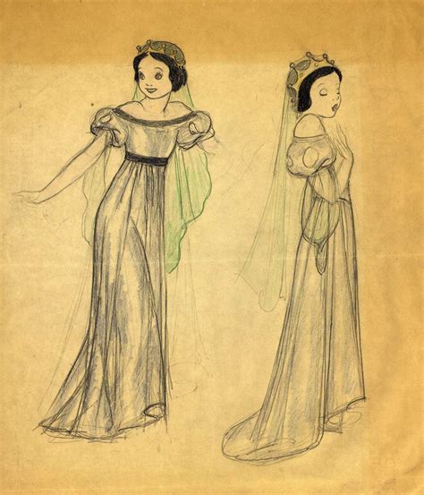 Disney S Snow White Early Character Design Sketch I Love This Dress