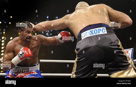 British Boxer David Haye L Fights Russian Nikolay Valuev During The